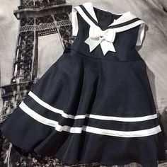 * Rare Editions Navy And White Dress Sailor Dress *24 Months Navy School Dress For Spring, Navy Fitted Cute Dress, Cute Fitted Navy Dress, Cute Sleeveless Navy Dress, Cute White Dresses For School, Cute Navy Sleeveless Dress, Cute White School Dresses, Cute Navy Dress For Dress-up Occasions, Cute Navy School Dress