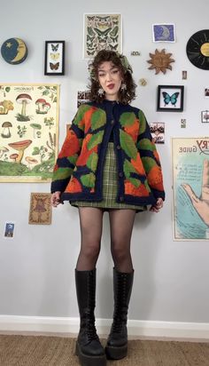 Sophie Seddon, Maximalist Outfit, Eclectic Outfits, Maximalist Fashion, Smart Dressing, Warm Tights, Best Winter Outfits, Cardigan Vintage