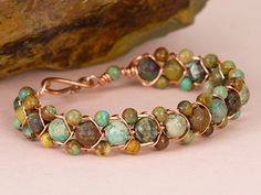 Free Ideas: Artbeads.com - River Rocks River Rocks, Rock Jewelry, Basic Jewelry, River Rock, Wire Bracelet, Bracelet Tutorial, Metal Bracelets