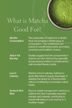 what is matcha good for? the preparation of matcha is a beautiful combination