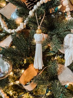 a christmas tree with ornaments and decorations on it