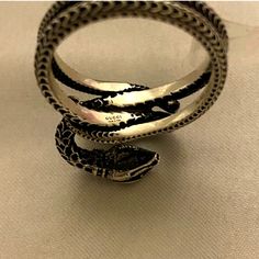 % Genuine Gucci Double Headed Garden Unisex Snake Ring, Only Worn A Few Times, Just Ready To Upgrade And Wanted You To Enjoy What I Enjoyed. Double Headed Snake, Gucci Jewelry, Snake Ring, 7 Rings, Womens Jewelry Rings, Size 7, Women Jewelry, Gucci, Ring