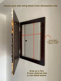 an open door is shown with instructions for how to measure the area in front of it