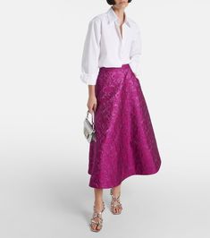 Midi Skirts Style, Valentino Clothing, Silk Midi Skirt, Latest Skirts, Metallic Skirt, Satin Midi Skirt, Floral Midi Skirt, Pleated Midi Skirt, Maternity Wear