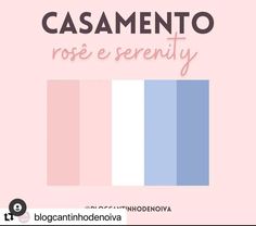 a pink and blue poster with the words casamento rose e serenty