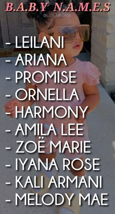 the names of baby names in english and spanish on a poster for a baby's name