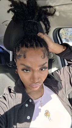 Locs styles Locs Headband Styles, Loc Petal Bun With Swoop, Loc Bow Styles, Loc Styles With Shells, Locs And Scrunchies, Locs And Bows, Locs Bow Hairstyle, Locs With Curls At The End, Loc Halo