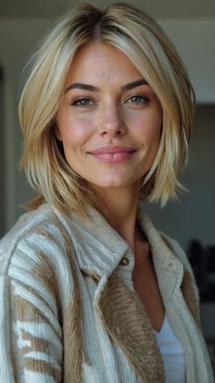 Short Blonde Haircuts For Fine Hair, Blonde Long Bob Hairstyles, 90s Bob Haircut Bangs, 90s Blonde, Mom Haircut, Mom Haircuts, Bangs Straight, Straight Blonde Hair, Hairstyle Trends