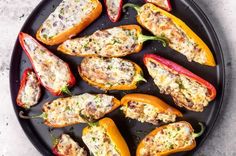 Cream Cheese Stuffed Mini Peppers {Easy Appetizer} - Little Pine Kitchen Cream Cheese Stuffed Peppers, Oven Roasted Zucchini, Smart Points Recipes, Mini Sweet Peppers, Roast Zucchini, Cheese Stuffed Chicken, Parmesan Crisps, Weight Watchers Free