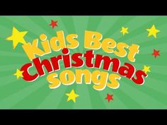 the words kids's best christmas songs are in red, yellow and green stars