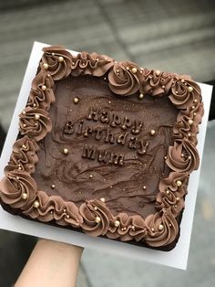 Brownie slab Decorated Chocolate Birthday Cake, Golden Chocolate Cake, Brownie For Birthday, Dark Chocolate Birthday Cake, Brownie Cake Birthday Decoration, Chocolate Cake Square Design, Brownie Decoration Ideas, Brownie Slabs Decorated, Decorated Brownies Ideas