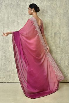 Pink Shaded Saree, Traditional Wear