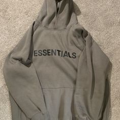 Breathable,Quick Dry,Waterproof,Anti-Wrinkle Suitable For Machine Washing Good Elasticity,Soft And Comfortable To Wear,Breathable. Brand New And Unused Soft And Comfortable Fabri Khaki Hoodie, Olive Hoodie, Essentials Hoodie, Brown Hoodie, Fear Of God Essentials, Hoodie Brands, Hoodie Fits, Fear Of God, Women Essentials