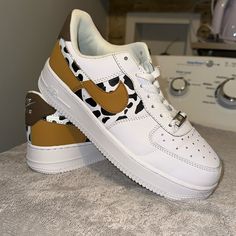 Custom Cow Print Af1s Size 8 Nike Shoes Custom, Beanie Babies Worth, Cow Stuff, Nike Brown, Shoes Custom, Beanie Babies, Shoe Print, Highland Cow, Cow Print