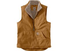 The Carhartt Washed Duck Sherpa Lined Mock Neck Vest is constructed from 12-ounce, 100% cotton washed duck. There are several pockets including a map pocket on left-chest with zipper closure, and two large sherpa-lined front pockets.Features12 Ounce 100% Cotton washed duckSherpa LiningMap PocketTwo large sherpa-lined front pocketsTwo inside pocketsDrop-tailTriple-stitched main seams , Clothing & Footwear,Outerwear,Vests SKU - 80563512345 Carhartt Vest Outfit, Carhartt Vest, Cozy Vest, Mens Sherpa, Womens Sherpa, Carhartt Womens, Men Carhartt, Carhartt Women, Outerwear Vest