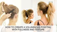 How To Voluminous Ponytail, How To Tease Hair For Ponytail, High Messy Ponytail Tutorial, Teased Ponytail Tutorial, High Teased Ponytail, High Ponytail How To, High Pony Tailed Hairstyle Tutorial, How To Ponytail With Volume, High Pony Updo Tutorial