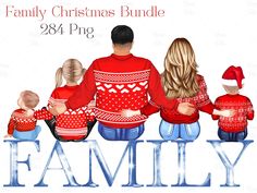 a family christmas card with the words family on it and an image of two children holding hands