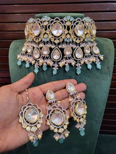 Kundan Polki Necklace, Ad Jewellery, Polki Necklace, Bridal Jewellery, Bridal Sets, Indian Jewelry, Long Necklace