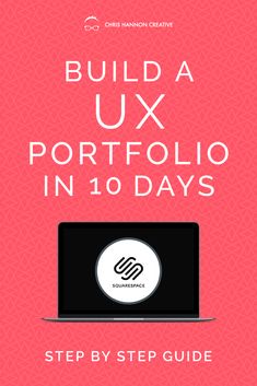 the book cover for build ux portfolio in 10 days, with an image of a laptop