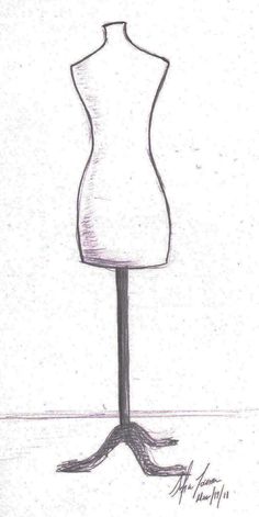 a drawing of a mannequin on a stand