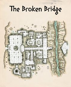 the broken bridge is shown in this old - fashioned game poster, which features an image of