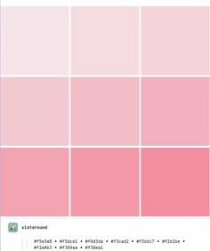 the pink squares are arranged in rows and have different color names for each individual to choose from