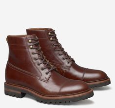 Dudley Lug Cap Toe Boot Men's Casual Dress, Cap Toe Boots, Olive Leaves, Olive Leaf, Johnston Murphy, Goodyear Welt, Eva Sole, Waterproof Boots, Green Leather