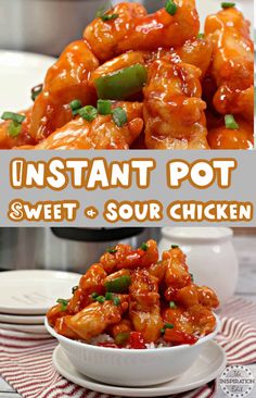 the instant pot sweet and sour chicken is ready to be eaten