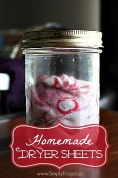 there is a jar with something in it that says homemade valentine's day gifts