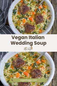 Warm up on a chilly night with a comforting bowl of Vegan Italian Wedding Soup. This hearty dish is brimming with tender veggies, pasta pearls, and savory vegan meatballs, creating a satisfying blend of textures and flavors. Quick and easy to make, it works beautifully with either homemade or store-bought vegan meatballs. Perfect for a cozy meal!

#VeganItalianWeddingSoup #CozyMeals #VeganComfortFood #PlantBasedSoups #VeganMeatballs #HeartySoups #VeganRecipes #SoupSeason #EasyVeganMeals #HealthyEating #WarmAndComforting #VeganFoodLovers Veggies Pasta, Homemade Meatballs Recipe, Vegan Meatballs, Vegan Parmesan Cheese, Wedding Soup, Vegan Italian, Vegan Parmesan