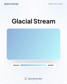 the glacial stream screen is shown with an arrow pointing up to it