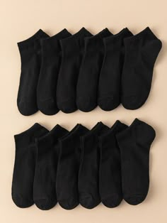 Black    Cotton Plain Ankle Socks Embellished   Men Socks