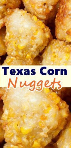 corn nuggets with text overlay that reads texas corn nuggets