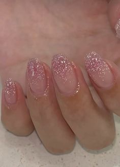 Hello Nails, Blush Nails, Really Cute Nails, Cute Gel Nails, Soft Nails, Sparkle Nails, Beauty Parlor, Dream Nails, Funky Nails