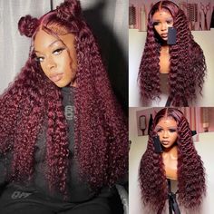 PRICES MAY VARY. Superior Material And Color: Burgundy Lace Front Wigs Human Hair Deep Wave Made Of 10a Grade Wine Red Burgundy Deep Wave Wig,Can Be Dyed,Bleached And Restyled,Veloma Wig Is Giving Burgundy 99j Reddish Wine Color With A Hint Of Dark Undertone Shades Burgundy Deep Wave Lace Front Wigs Human Hair 13x4 HD Lace: 180 Density HD Lace Front Wigs Human Hair Has Invisible HD Lace Burgundy Frontal Wigs Human Hair Came With Free Parting With Baby Hair Already Pre Plucked,You Can Diy To Midd Hd Lace Frontal Wigs, Deep Wave Wig, Human Hair Color, Lace Frontal Wigs, Lace Front Wigs Human Hair, Wave Wig, 100 Human Hair Wigs, Curly Human Hair Wig, Curly Lace Front Wigs