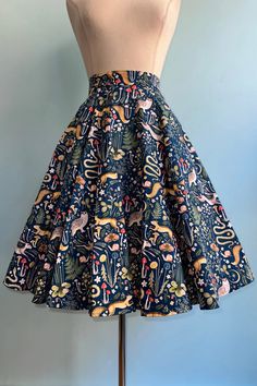 In the Wilderness Full Skirt by Eva Rose – Modern Millie Modern Millie, Moons And Stars, Ribbon Skirts, Hippie Skirts, Dress Hairstyles, Rockabilly Fashion, Kids Outerwear, The Wilderness, Squirrels