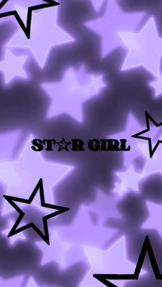 the star girl wallpaper is purple and black