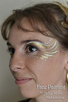 Ren Faire Face Paint, Genie Face Paint, Adult Face Paint, Creative Face Painting, Gold Face Paint, Glitter Face Makeup, Eye Face Painting, Glitter Face Paint, Son Lux