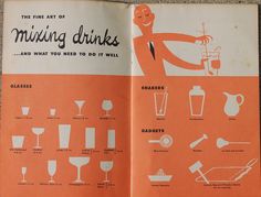 an orange book with instructions on how to mix drinks and what to do it will