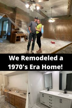 two pictures with the words we remodeled a 1970's era home