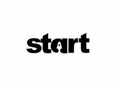 the word start written in black on a white background