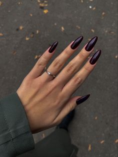 Dark Purple Nails, September Nails, Purple Nail, Dark Nails, Classy Nails, Chic Nails, Purple Nails, Cute Acrylic Nails