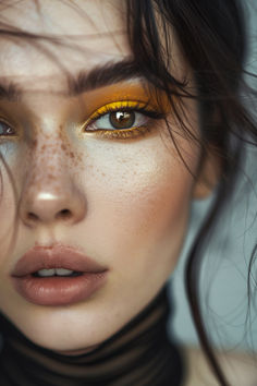 Simple Bronze Eye Makeup, Brown Gray Eyes, Brown Eye Makeup Colorful, Make Up Looks For Hazel Eyes, How To Make Brown Eyes Look Lighter, Colorful Makeup Brown Eyes, Woodsy Makeup, Easy Makeup For Brown Eyes, Eye Looks For Brown Eyes