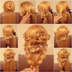 How To DIY Pretty Rose Braids Hairstyle | iCreativeIdeas.com Follow Us on Facebook --> https://www.facebook.com/icreativeideas Braided Rose Hairstyle, Rose Braid, Hairstyle App, Diy Updo, Flower Braids, Lace Braid, Pretty Rose, Hair Guide, Rose Hair