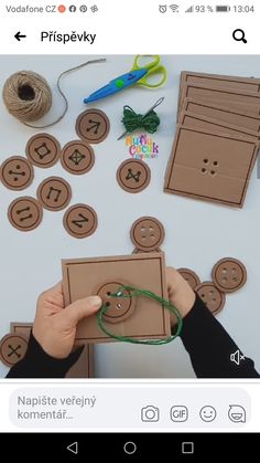 someone is making some crafts out of cardboard