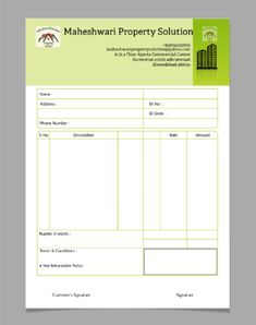 an invoice form with the words mashwat property solution on it