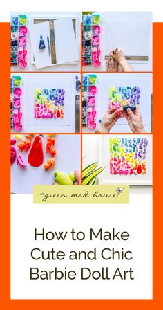 the cover of how to make cute and chic barbie doll art with pictures on it