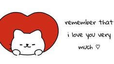 a drawing of a cat with a heart on it's back and the words, i love you very much