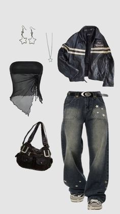 Grunge Street Wear Outfits, Y2k And Streetwear Style, Streetwear 2000s Fashion, Retro 2000s Outfit, 90 Baggy Jeans Outfit, 2000 Baggy Outfits, 90s Outfits Streetwear, Y2k Fashion Tops, Streetwear Y2k Fashion Women