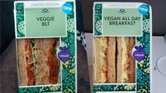 two boxes of vegan all day breakfast sandwiches